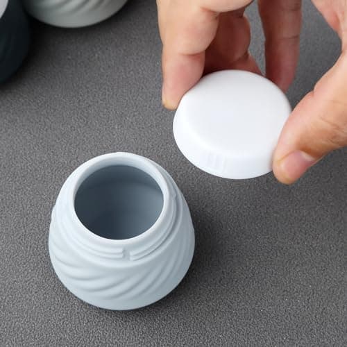 Gemice TSA Approved Travel Containers for Toiletries, 4 Pack Silicone Cream Jars with Convenient Toiletry Bag, Leak-proof Wide Mouth Travel-Size Toiletries Containers with Lid for Cosmetic Cream — view 3