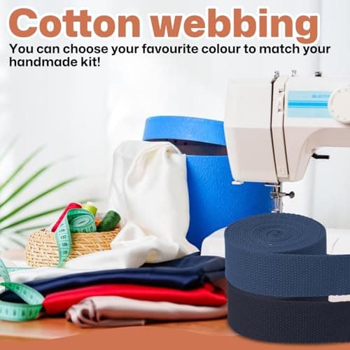 SXTDKMJ 10 Colors Cotton Webbing Strap, 25mm Polyester Strap Handmade Decorative Webbing Canvas Straps for Seatbelt Bag Luggage Crafts Outdoor Accessories — view 4