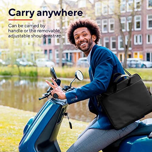 Trust Bologna Slim Messenger Bag 16 Inch with Shoulder Strap, Black — view 5