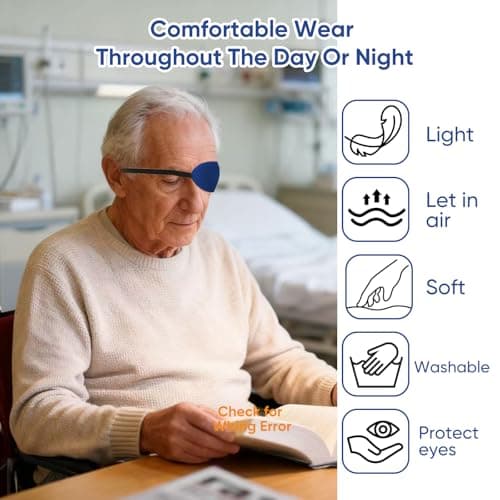 5 Pack Eye Patches for Adults, Soft Silk 3D Concave Eye Cover — view 4