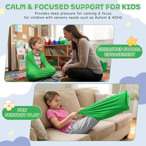 Stretchy Resistance Band for Kids Sensory Play – Elastic Sensory Band for Autism, ADHD & Sensory Processing Needs, Solo Stretch or Two-Child Cooperative Play, Calming Indoor Movement Tool — view 2