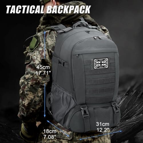Jueachy Military Tactical Backpack 30L Water Resistant Rucksack for Men — view 4