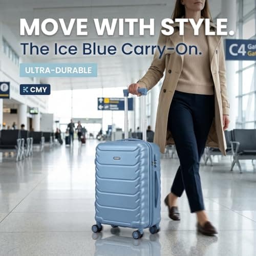 CMY Suitcase 20 Inch Cabin Hard Shell Lightweight ABS Carry-On Luggage — view 3