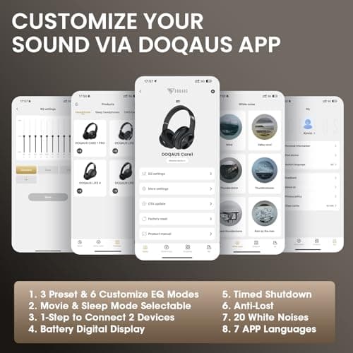 DOQAUS Bluetooth Headphones Over Ear, 9 EQ Mode, 90H Playtime, APP Control — view 4