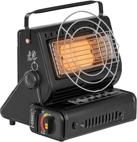 DWD® Camping Gas Heater/Stove 2 in 1 Portable Compact Mobile Caravan Outdoor Fishing Butane Gas 1.3kW Heating Element Safety Grill Automatic Ignition System Carry Handle,Hiking,Emergency Cooking& Heat — view 2