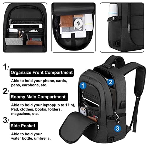 VSNOON Anti-Theft Laptop Backpack, 15.6-17.3 inch Business Laptop Bag — view 2