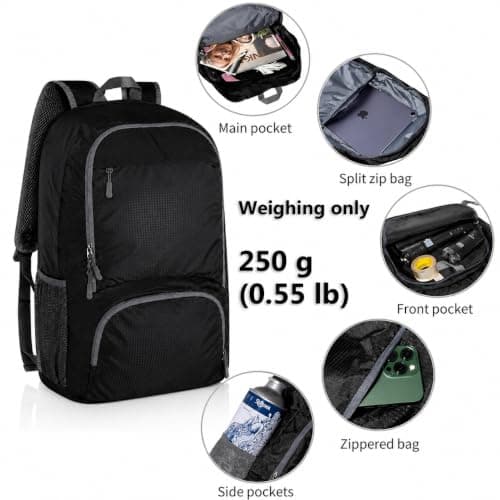 Waterproof Rucksack for Men, 28L Foldable Lightweight Backpack for Men — view 3