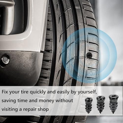 85 Pcs Tyre Repair Screws, Fast Self-Service Rubber Nails, Car Tyre Puncture Repair Kit, Universal Tire Plugs Emergency Accessories for Motorcycle Auto Car Truck Tractor, 3 Sizes (28S+28M+28L) — view 4