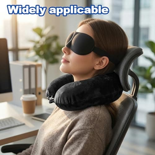 Stuffable Neck Pillow for Travel, Travel Pillow with Ear Plug and Eye Mask — view 5
