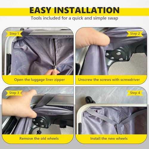 Tobeso-Nuoze Replacement Luggage Wheels Repair Suitcase Bag Parts Spinner Wheels Casters 2 pcs, Black, 2 Pcs — view 5