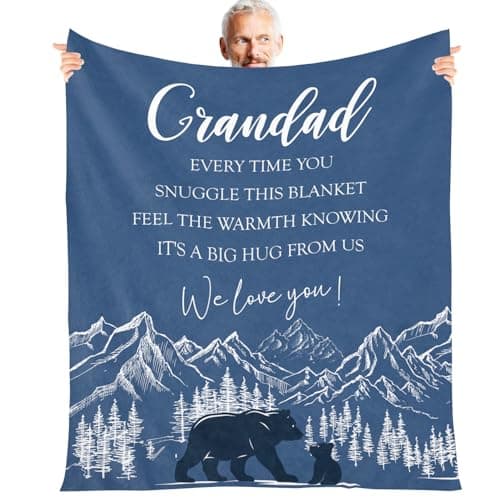 Eiapadeor Grandad Gifts Christmas Birthday - Flannel Blanket for Grandpa Gift from Grandchildren Grandparent Present Grandpa Birthday Fathers Day