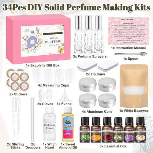 Perfume Making Kit, Vezerd DIY Solid Perfume Making Kits for Women, Portable Pocket Solid Balm with Travel Size Bottle, Make Your Own Fragrance Blam Gifts for Girls Girlfriend — view 2