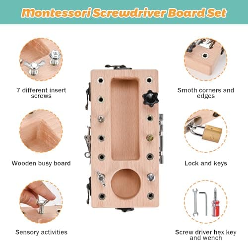 Wooderma Montessori Toys for 3+ Year Olds, Wooden Kids Tool Set — view 3