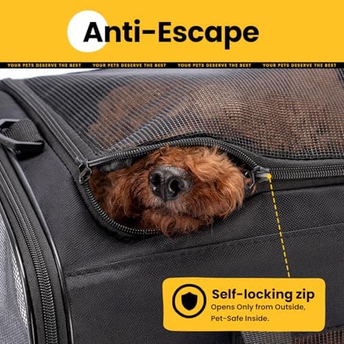 Conlun Dog Carrier Bag,Soft-Sided Pet Carriers for Dogs with 4-Sided Mesh, Cat Transport for Large Cats Small Dog Up to 9Kg,Collapsible Dat Travel Carrier-L,Purple — view 6