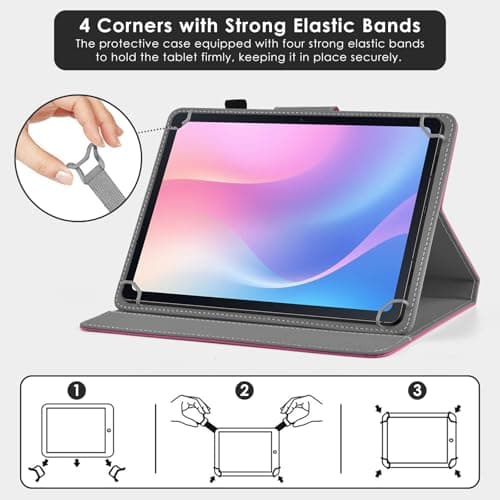 KATUMO Folio Leather Universal Case for 9.6-11 Inch Tablet, Black — view 3