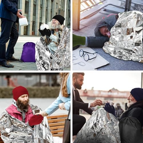 Coume Homeless Care Package Supplies Hygiene Kit Winter Beanie Neck Warmer Gloves Drawstring Bags for Men Women, Classic Color, One Size — view 2