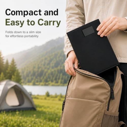 GoDyna 40W Foldable Solar Panel 80 x 28 cm Charger Portable Solar Panel with USB C USB A and DC Output Waterproof Monocrystalline Solar Charger for Camping Hiking Travel Power Bank Phone Tablet — view 4