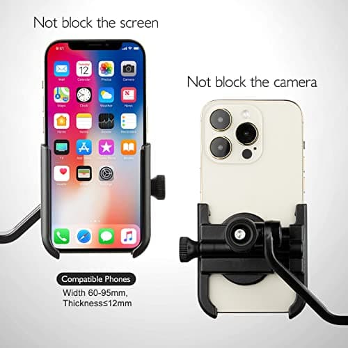 Mulor Motorbike Phone Holder Motorcycle Phone Mount on Rear View Mirror 360° Rotatable — view 4