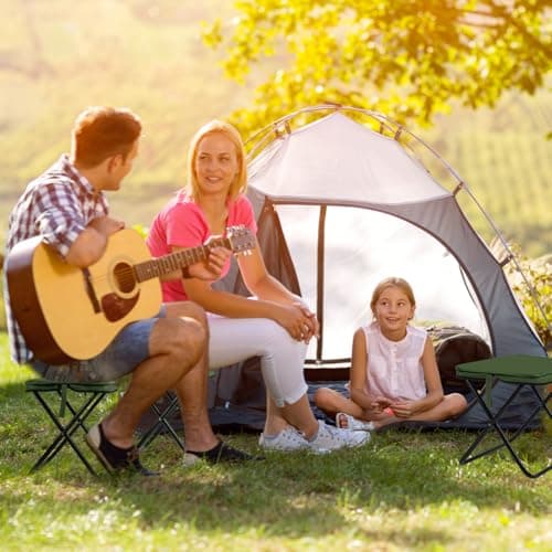 AOOSA Camping Stool, Portable Folding Stool, 32.5×26×31cm - Green — view 2