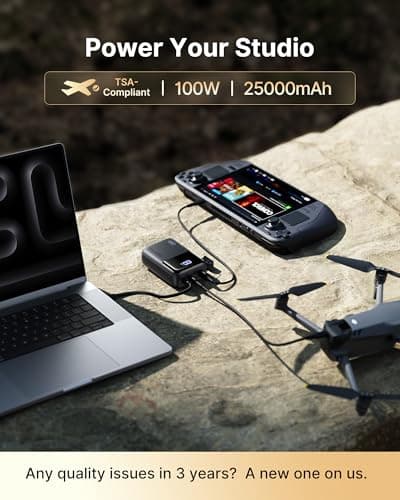 INIU Laptop Power Bank, Smallest 25000mAh 100W Fast Charging Battery Pack — view 2