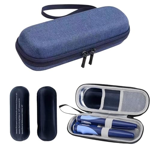 KPSRFG Insulin Cooler Travel Case, Monjaro Travel Case, Insulin Pen Case & Insulated Medicine Cool Bag - Injection Cooler Travels Cases, Portable Trave Cooler for Temperature-Sensitive Items（Blue）