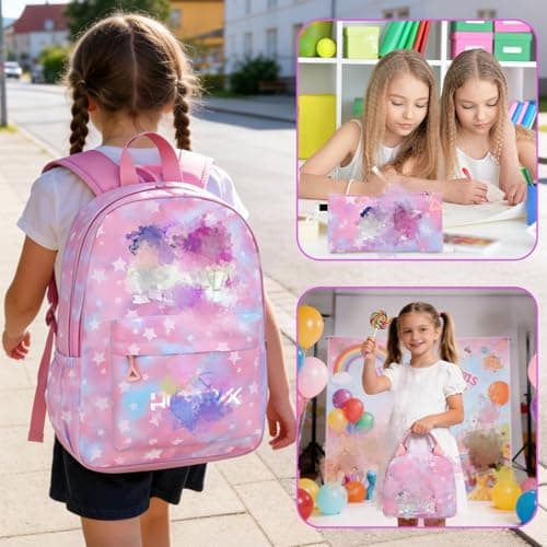 K Pop School Backpack, 3 Piece Set with School Bag Lunch Bag Pencil Case — view 4