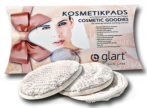 Glart 44AP Washable Makeup Removable Pads with Wash Bag - Beige and White (7-Pack)