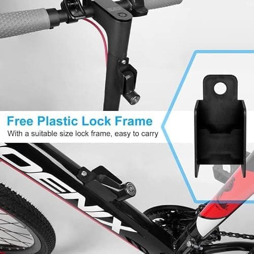 Ainiv Bike Lock, Disc Brake 1300mm/12mm Cycling Cable Lock with 2 Keys,Electric Scooter Accessory Anti-Theft for Xiaomi M365/Pro,Bike, Electric Bike, Skateboards, Strollers, B Black (F5EU-3251053) — view 6