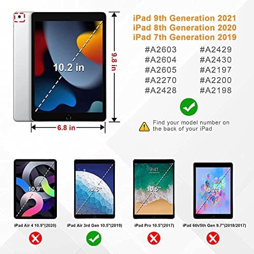 Surom Case for iPad 9th 8th 7th Gen 2021/2020/2019 10.2 Inch, Blue — view 2