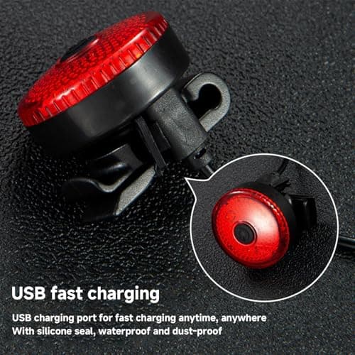 USB Rechargeable Light Set - USB Rechargeable LED Light Set For Bicycles | Bright LED Headlight And Taillight Set | Front And Rear Cycling Safety Flashlights Set | Accessories For Road And Mountain — view 3