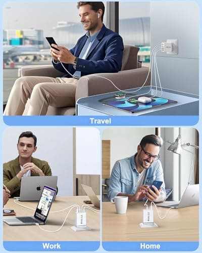 USB C Plug Fast Charge, 40W 4-Port Multi USBC Plugs UK Dual PD Power Adapter +QC Multiport Wall Charger Head Mains Type C Fast Charging Plug for iPhone 17 16 15 14 13 12 11 Pro Max Plus, Samsung, iPad — view 6