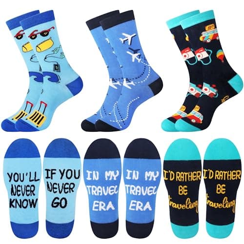 Jeasona 3 Pairs Travelling Socks Travel Essentials Women