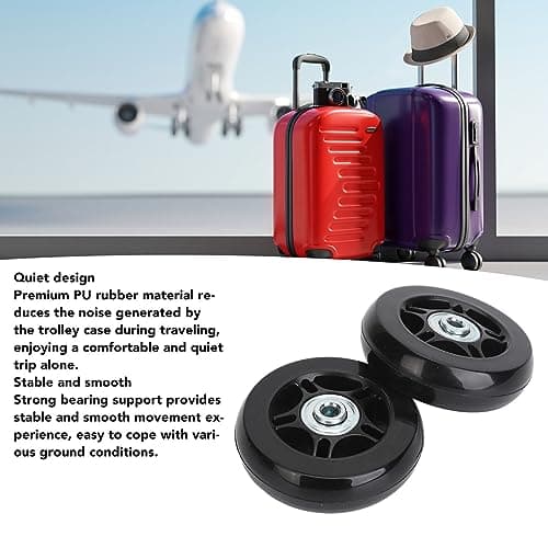 2Pcs Luggage Replacement Wheels with Rubber Universal Swivel Casters — view 5