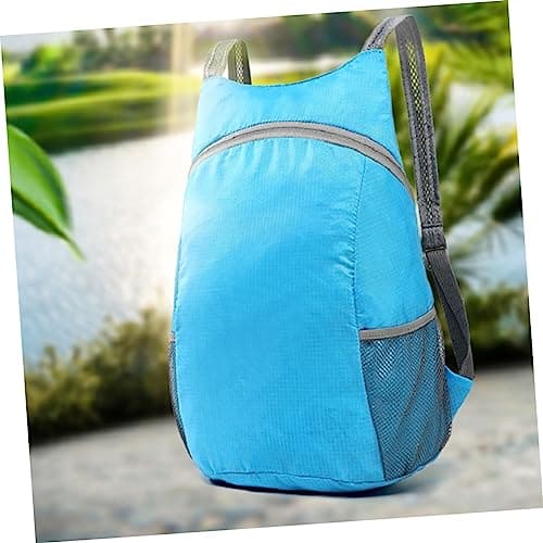 GOOHOCHY Waterproof Foldable Travel Backpack Blue Polyester Zipper — view 6