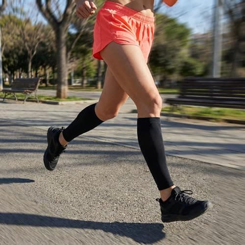 TOFLY® Calf Compression Sleeve for Men & Women, 1 Pair, Footless Compression Socks 20-30mmHg for Leg Support, Shin Splint, Pain Relief, Swelling, Varicose Veins, Maternity, Nursing, Travel, Black XL — view 4