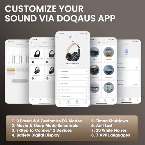 DOQAUS Bluetooth Headphones Over Ear, 9 EQ Mode, 90H Playtime, APP Control — view 4