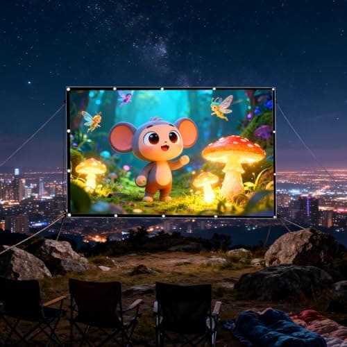 Outdoor Movie Projector Screen - 221x125cm Large Display, Magnetic Roll-Up Design, Smooth Viewing, Foldable Polyester Material | Backyard Camping RV Party Office Church School Cinema Meetings — view 3