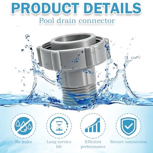 CYUXING 4Pcs Pool Hose Drain Adapter with Garden Clamps, Connects To Garden Water Pipes, Suitable For Coleman Bestway Above Ground Pool Drain Plug, Stainless Steel — view 3