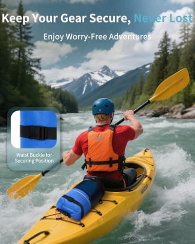 ECOHUB Waterproof Dry Bag with Waterproof Phone Case, 20L Roll Top Lightweight Dry Backpack with Long Adjustable Shoulder Strap for Kayaking Hiking Canoeing Floating Rafting Swimming, Dark Blue — view 6