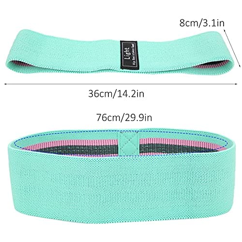 Dilwe Resistance Band Set for Hip Training, 3-Level Fabric Loops (Mint — view 2