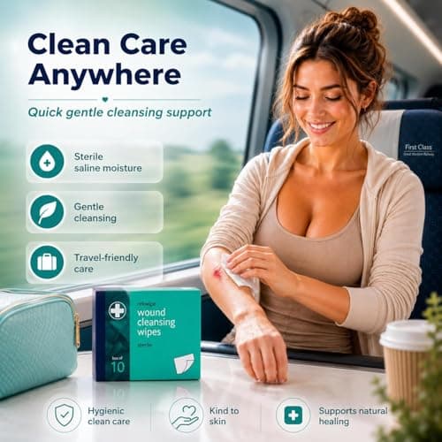 Savlon Antiseptic Cream 30g Bundle with 10 Cleansing Wipes & 5 Fabric Plasters | Travel & Home Care Essentials Kit — view 2