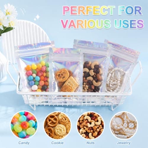 Smell Proof Bag, Mylar Bags 7x9cm, Foil Ziplock Bags Small Smell Proof Bag, Small Resealable Bags Storage Pouches Grip Seal Clear Plastic for Food Storage,Jewelry,Electronics (45) — view 3