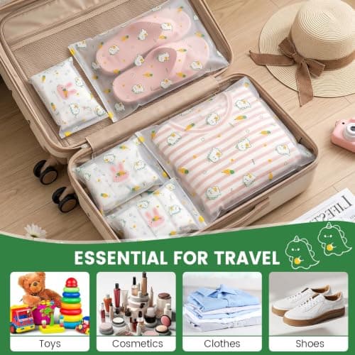30PCS Reusable Ziplock Bags for Clothes, 3 Sizes (40x50/28x40/20x28cm) Clear Plastic Storage Bags, Waterproof Travel Clothes Storage Bags for Shoes, Cosmetics & Home Organisation — view 6
