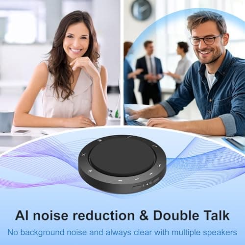 N newline Conference Speaker and Microphone, Dual AI Mics with 360° Voice Pickup & Clear Sound, 10–14H Call Time, Bluetooth & USB-C/A Connection, Speakerphone for 1–6 People, Small Teams & Home Office — view 4