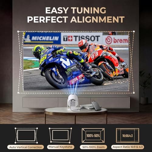 Mini Projector, Portable Projector, 1080P Native, 4K Supported, Power Bank Supported, 360° Rotating Design, LED Projector for Home, Outdoor, Bedroom, Camping, Movies, Travel — view 6