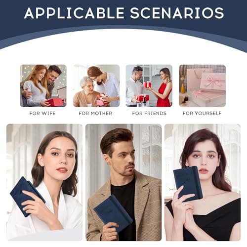 ILIYAH Passport Holder PU Leather RFID Blocking Passport Cover Travel Wallet Case with Card Slot & Elastic Strap Passport Covers (Navy) — view 6