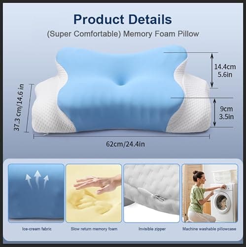 AmzHandler Neck Pillow, Memory Foam Pillow for Neck Support and Pain Relief — view 2
