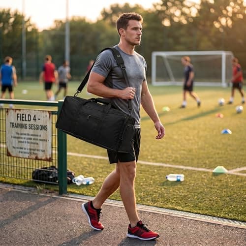 Travel Duffle Storage Holdall Bag Lightweight Gym & Sports Bag (Black) — view 2