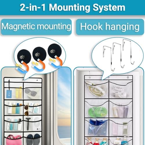 ANNISITE Magnetic Cruise Organizer, 14 Large Durable Pockets Over The Door Organizer For Cruise Ships, Magnetic & Hanging Cruise Organizer, Cruise Essentials 2026 （ 67" x 21.6"） — view 4