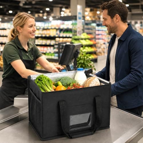 40L Large Cooler Bag, Foldable Soft Cool Bag, Leak-Resistant, Reusable Grocery Shopping Bags for Beach, Picnic, BBQ, Shopping, Camping, Family Outdoor Travel — view 4